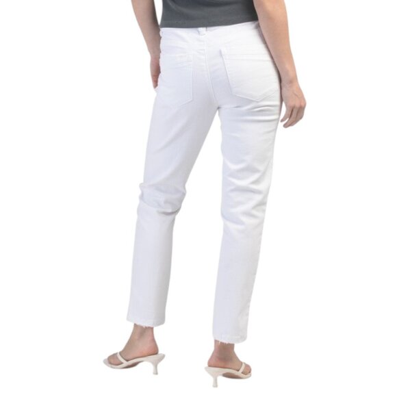 DEMOCRACY Ab Tech High Rise Slim Straight Leg Jeans With Destructed Cuffs - Picture 2 of 2